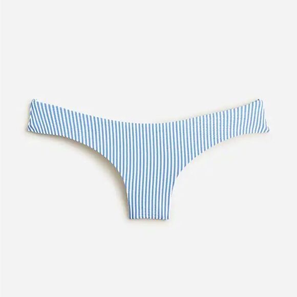 J Crew Hipster bikini bottom in seersucker Medium Blue White‎ - Picture 1 of 6